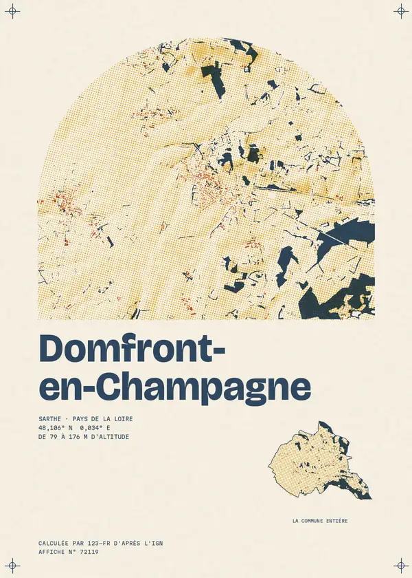 Affiche de Domfront-en-Champagne, calculée par 123-fr d'après l'IGN