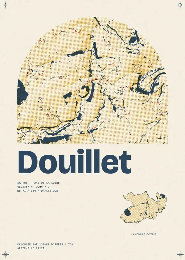 Affiche de Douillet, calculée par 123-fr d'après l'IGN