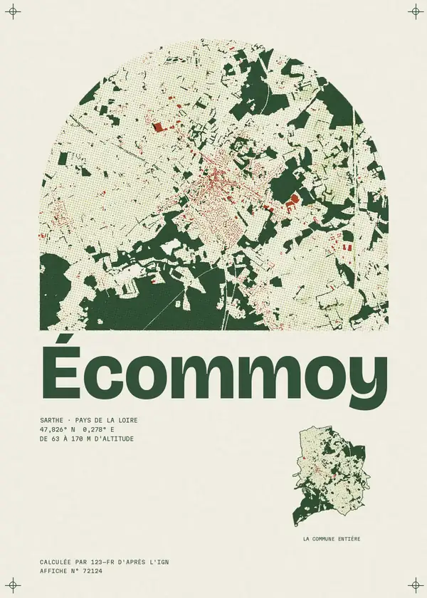 Affiche de Écommoy, calculée par 123-fr d'après l'IGN