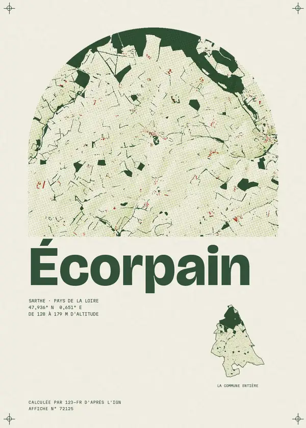 Affiche de Écorpain, calculée par 123-fr d'après l'IGN