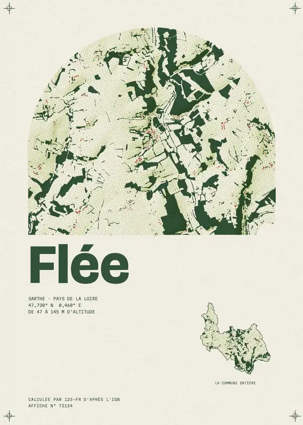 Affiche de Flée, calculée par 123-fr d'après l'IGN