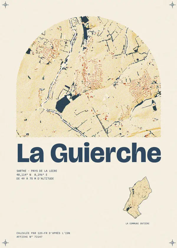 Affiche de La Guierche, calculée par 123-fr d'après l'IGN