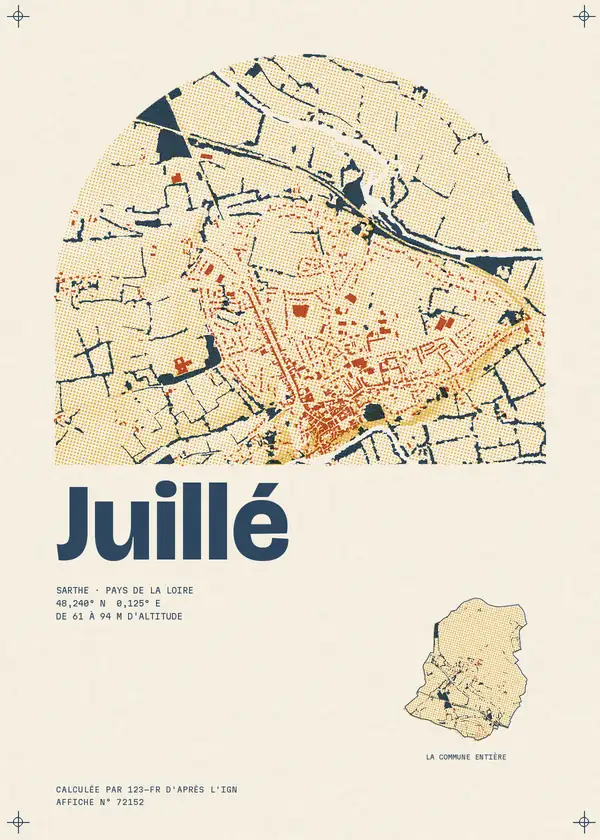Affiche de Juillé, calculée par 123-fr d'après l'IGN