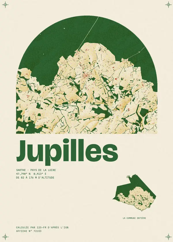 Affiche de Jupilles, calculée par 123-fr d'après l'IGN