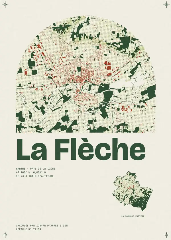 Affiche de La Flèche, calculée par 123-fr d'après l'IGN