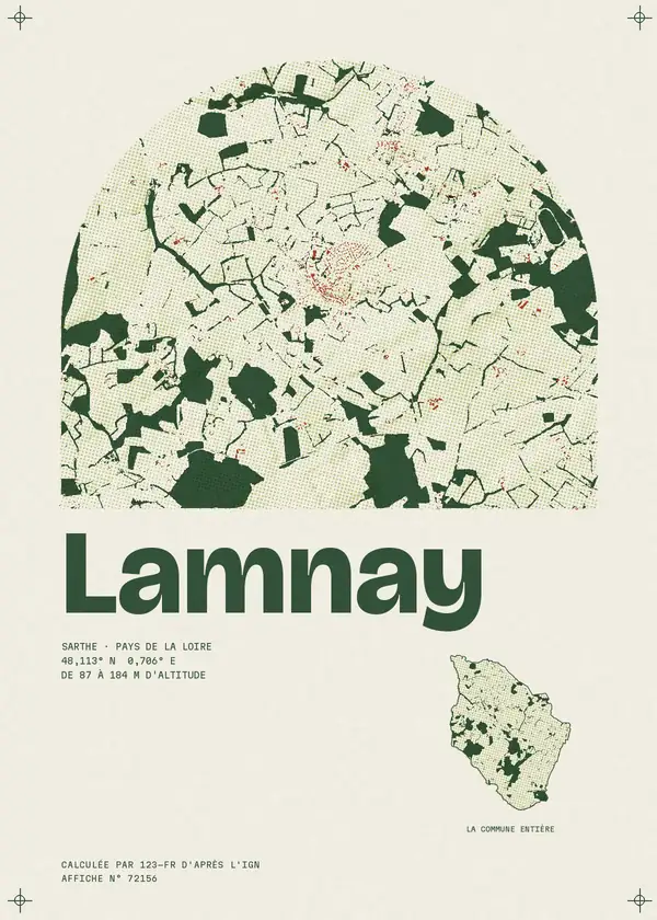 Affiche de Lamnay, calculée par 123-fr d'après l'IGN