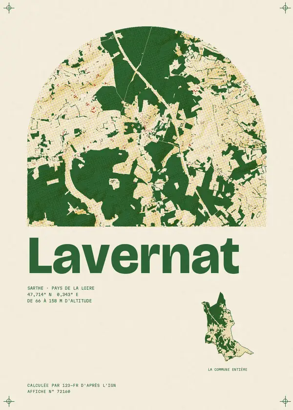Affiche de Lavernat, calculée par 123-fr d'après l'IGN