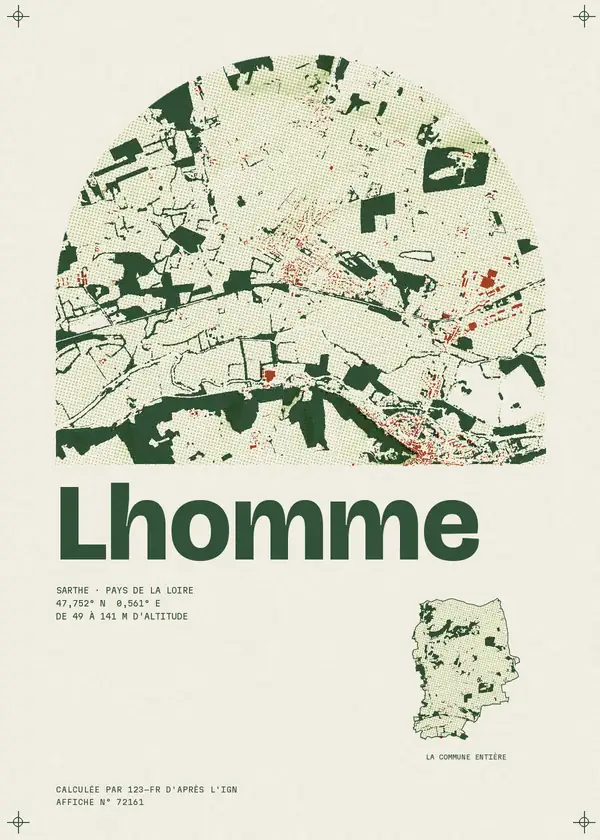 Affiche de Lhomme, calculée par 123-fr d'après l'IGN