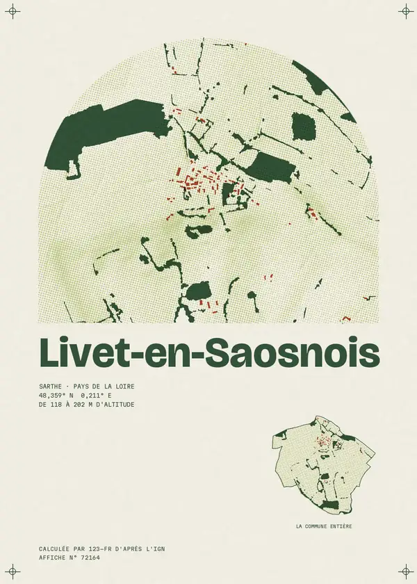 Affiche de Livet-en-Saosnois, calculée par 123-fr d'après l'IGN