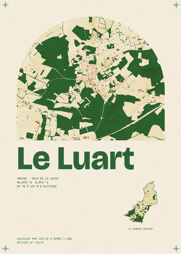 Affiche de Le Luart, calculée par 123-fr d'après l'IGN