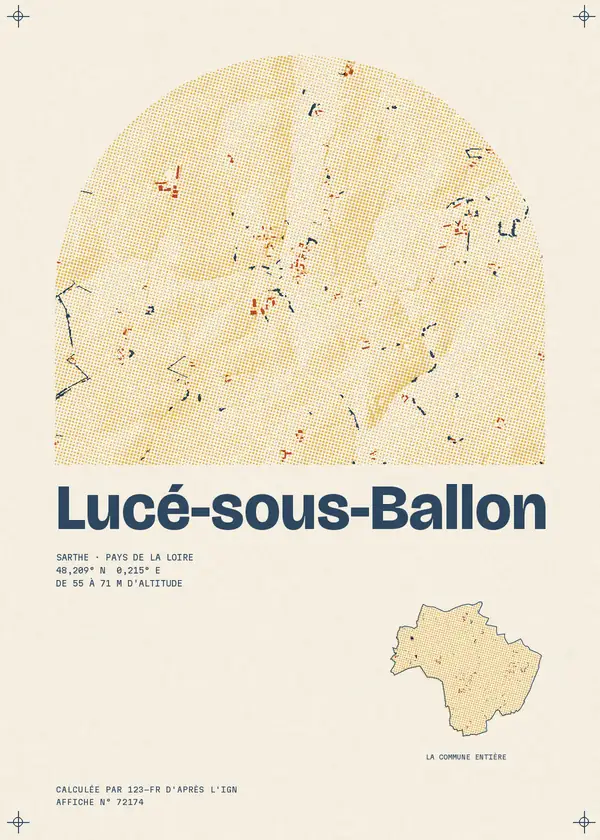 Affiche de Lucé-sous-Ballon, calculée par 123-fr d'après l'IGN