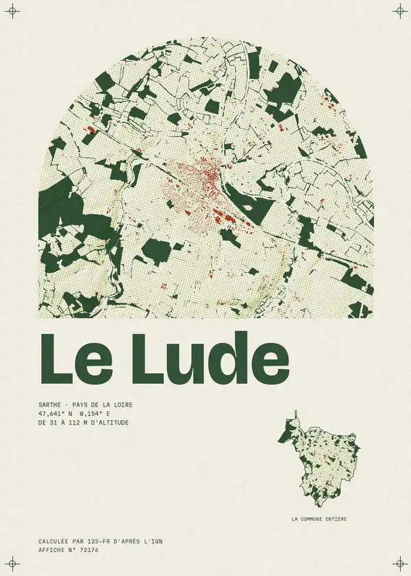 Affiche de Le Lude, calculée par 123-fr d'après l'IGN