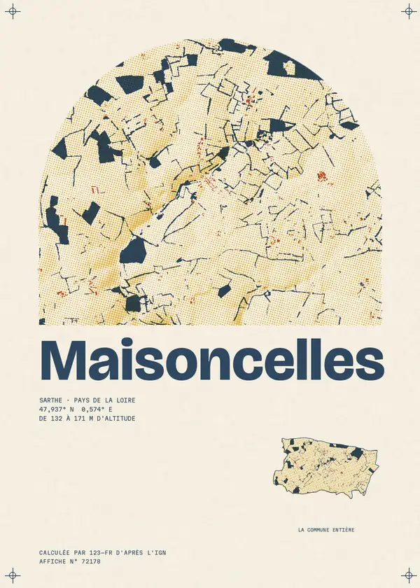 Affiche de Maisoncelles, calculée par 123-fr d'après l'IGN