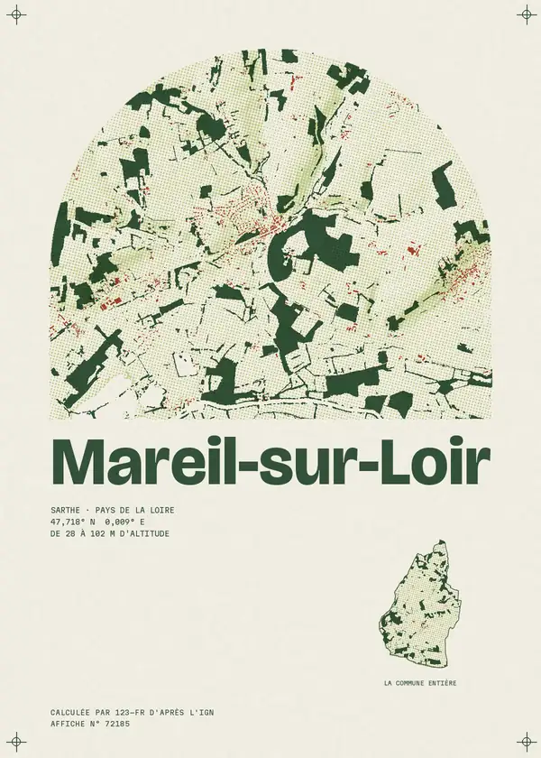Affiche de Mareil-sur-Loir, calculée par 123-fr d'après l'IGN