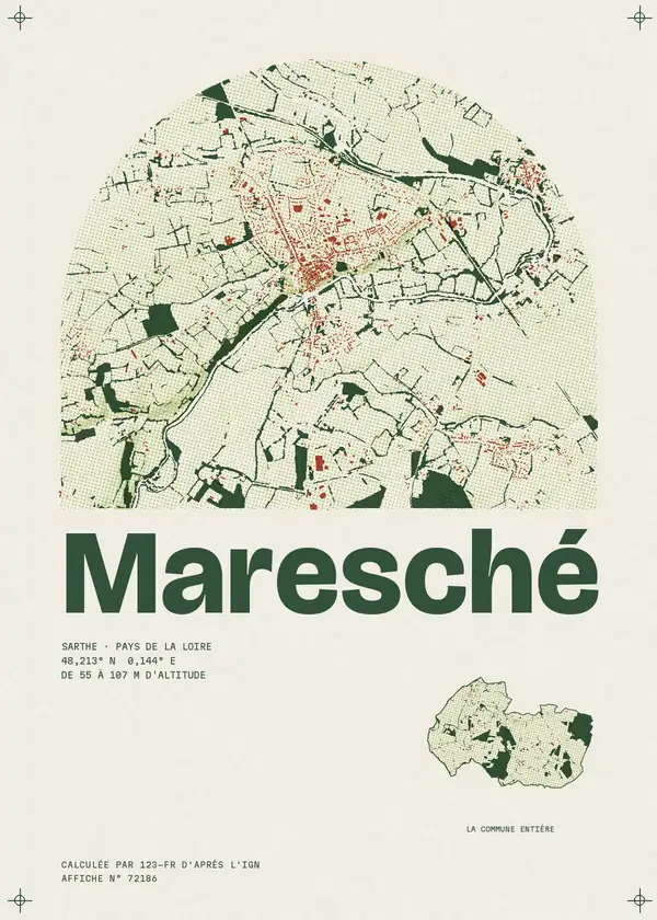 Affiche de Maresché, calculée par 123-fr d'après l'IGN