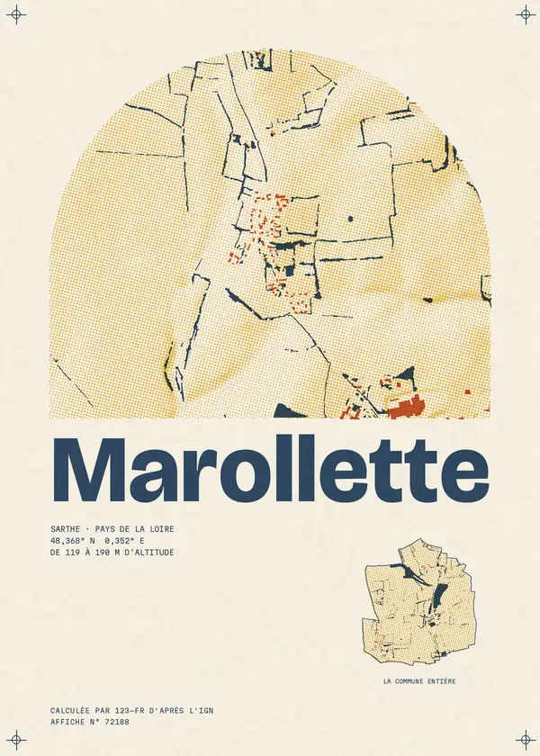 Affiche de Marollette, calculée par 123-fr d'après l'IGN