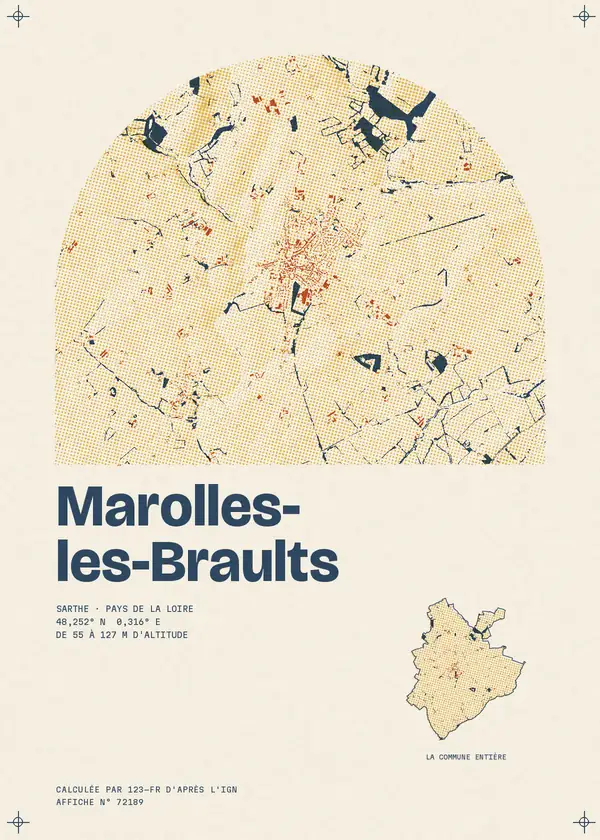 Affiche de Marolles-les-Braults, calculée par 123-fr d'après l'IGN