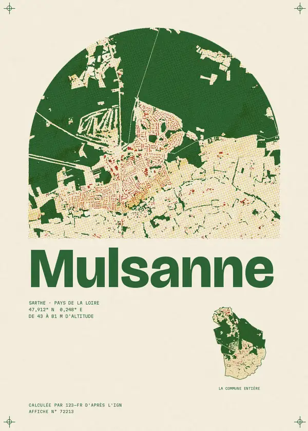 Affiche de Mulsanne, calculée par 123-fr d'après l'IGN