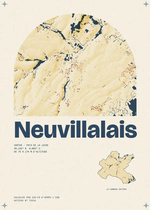 Affiche de Neuvillalais, calculée par 123-fr d'après l'IGN