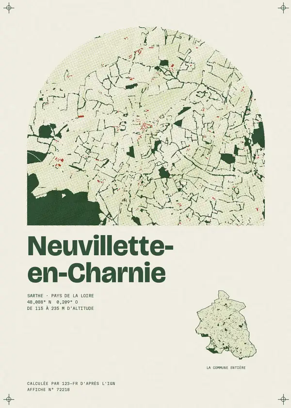 Affiche de Neuvillette-en-Charnie, calculée par 123-fr d'après l'IGN