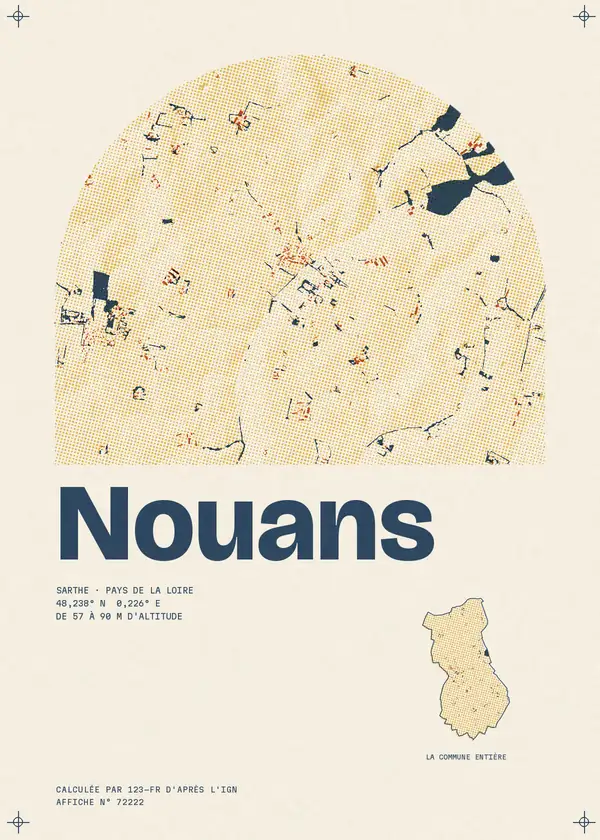 Affiche de Nouans, calculée par 123-fr d'après l'IGN