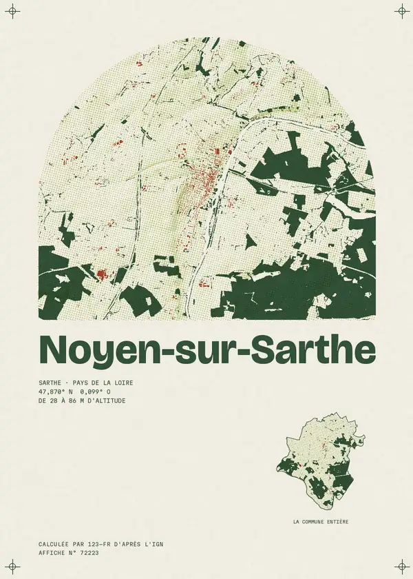 Affiche de Noyen-sur-Sarthe, calculée par 123-fr d'après l'IGN