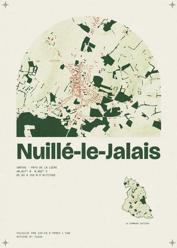 Affiche de Nuillé-le-Jalais, calculée par 123-fr d'après l'IGN