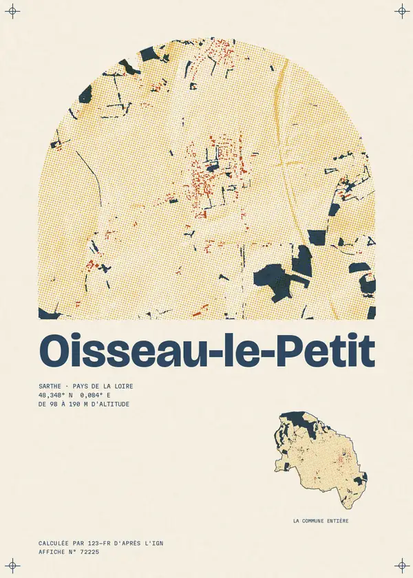 Affiche de Oisseau-le-Petit, calculée par 123-fr d'après l'IGN