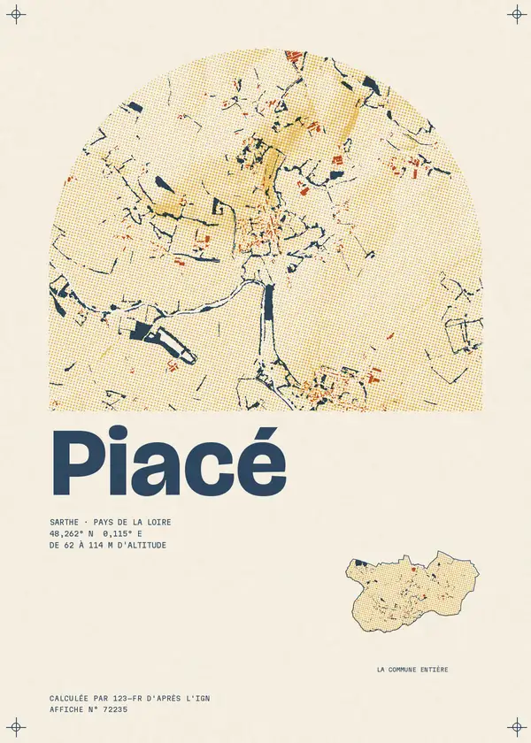 Affiche de Piacé, calculée par 123-fr d'après l'IGN