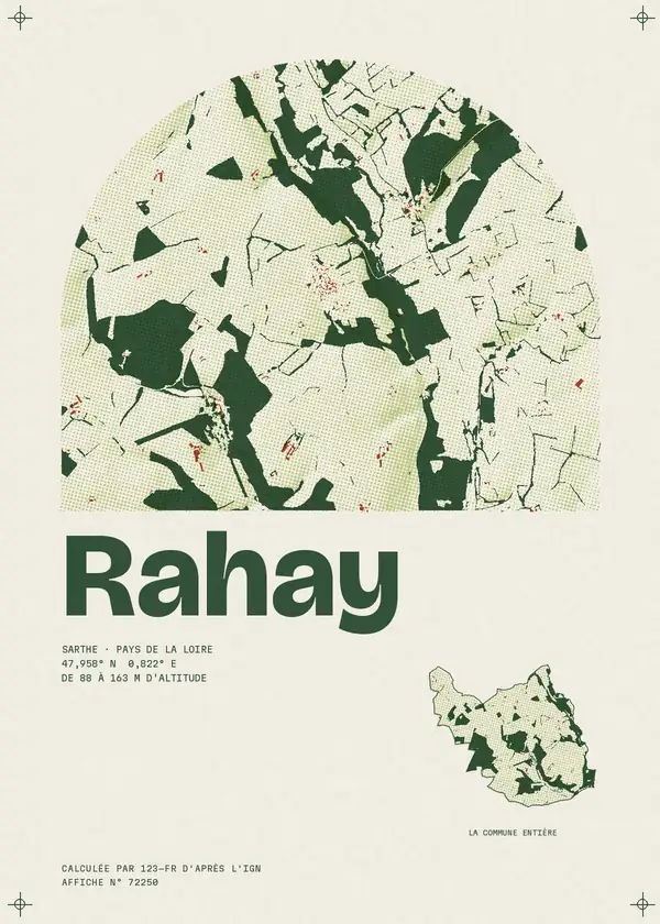 Affiche de Rahay, calculée par 123-fr d'après l'IGN