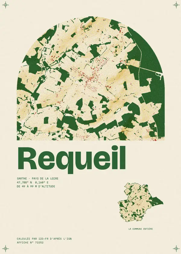 Affiche de Requeil, calculée par 123-fr d'après l'IGN