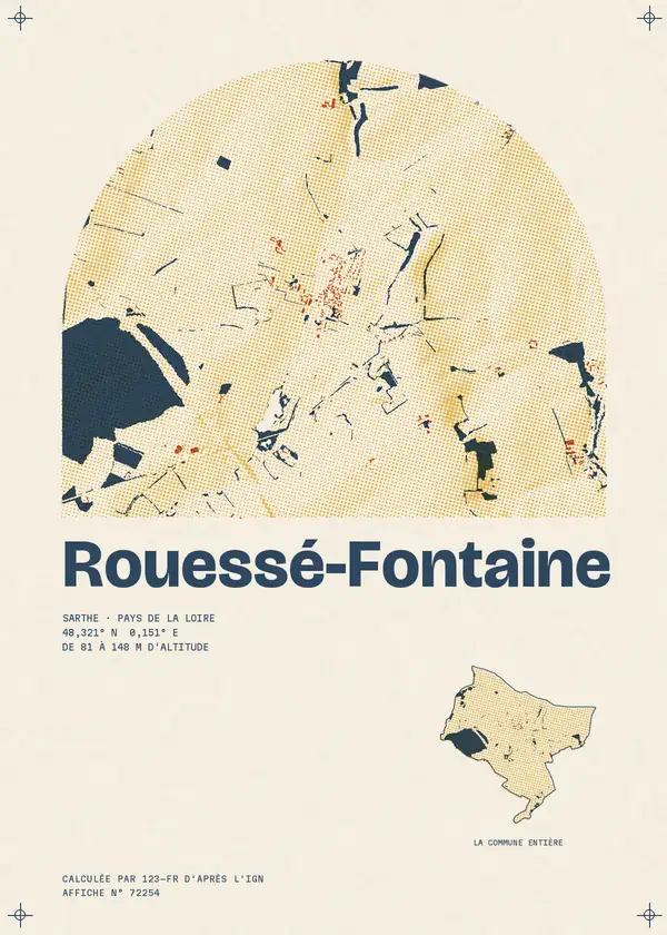 Affiche de Rouessé-Fontaine, calculée par 123-fr d'après l'IGN