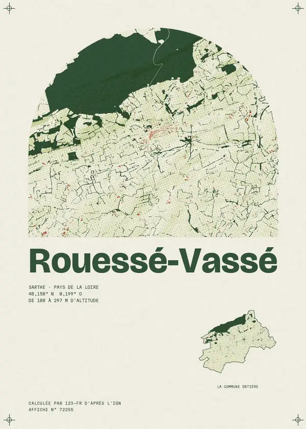 Affiche de Rouessé-Vassé, calculée par 123-fr d'après l'IGN