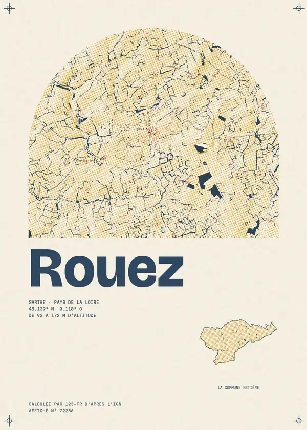 Affiche de Rouez, calculée par 123-fr d'après l'IGN