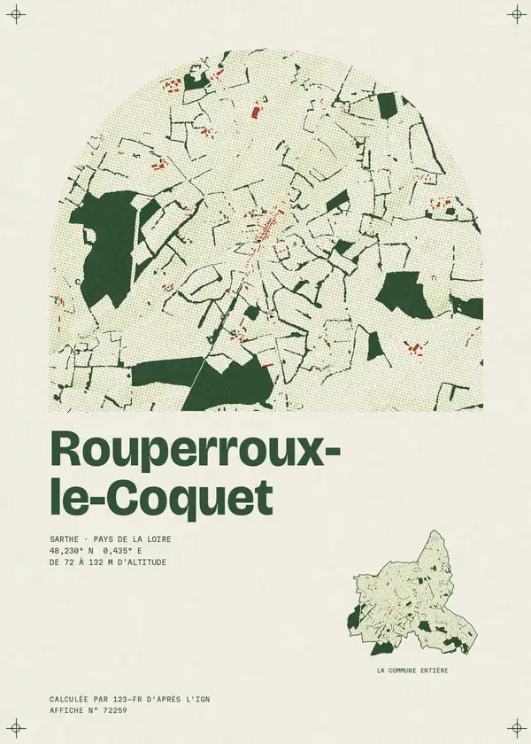 Affiche de Rouperroux-le-Coquet, calculée par 123-fr d'après l'IGN