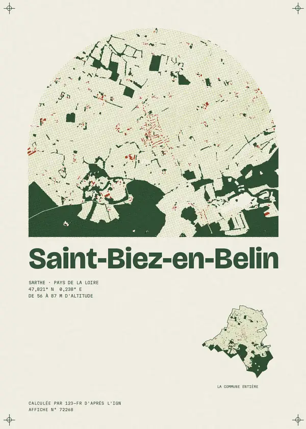 Affiche de Saint-Biez-en-Belin, calculée par 123-fr d'après l'IGN