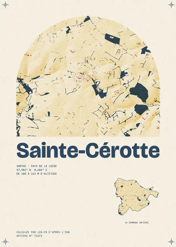 Affiche de Sainte-Cérotte, calculée par 123-fr d'après l'IGN