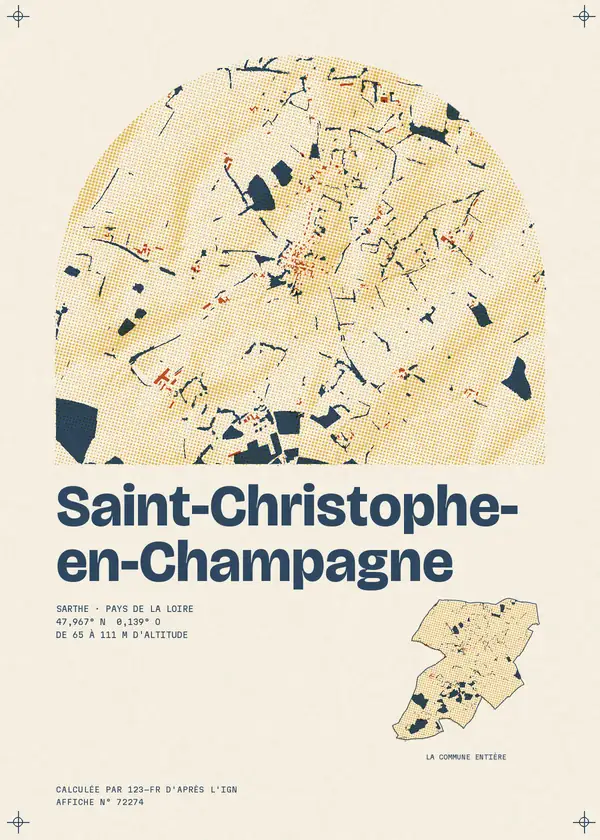 Affiche de Saint-Christophe-en-Champagne, calculée par 123-fr d'après l'IGN