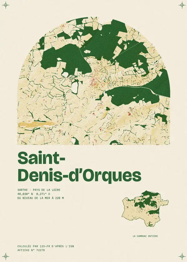 Affiche de Saint-Denis-d'Orques, calculée par 123-fr d'après l'IGN