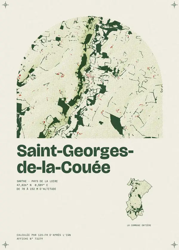 Affiche de Saint-Georges-de-la-Couée, calculée par 123-fr d'après l'IGN
