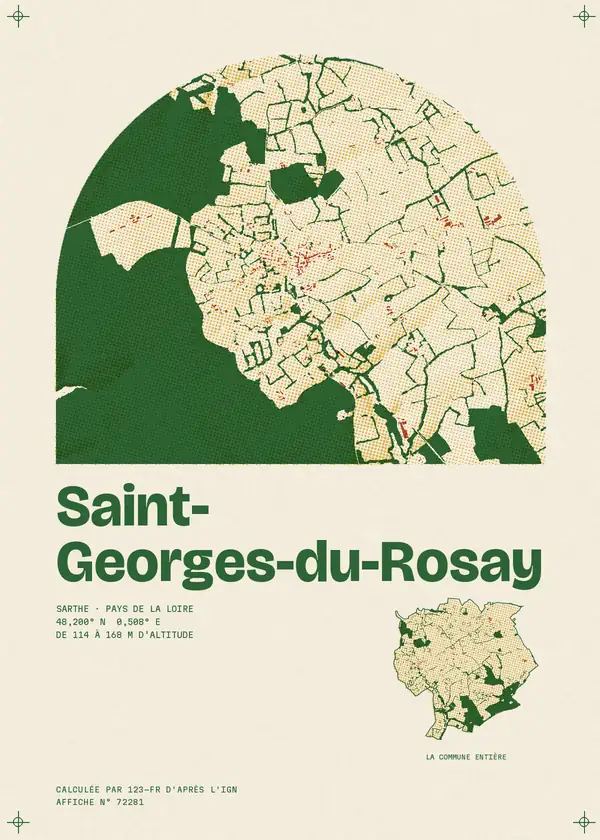 Affiche de Saint-Georges-du-Rosay, calculée par 123-fr d'après l'IGN