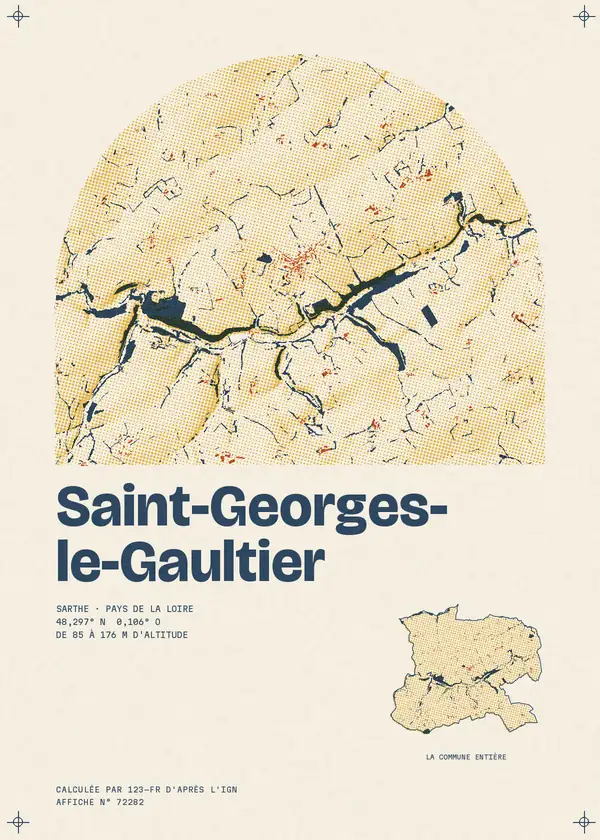 Affiche de Saint-Georges-le-Gaultier, calculée par 123-fr d'après l'IGN