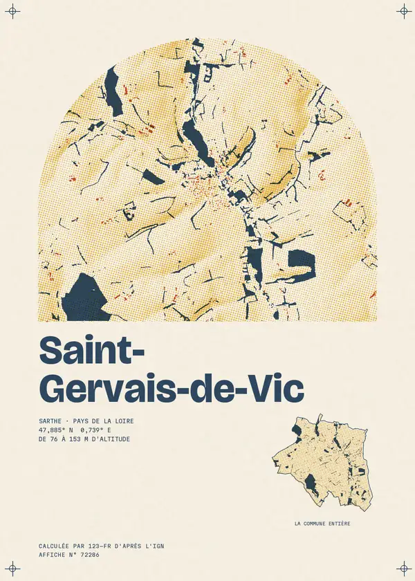 Affiche de Saint-Gervais-de-Vic, calculée par 123-fr d'après l'IGN