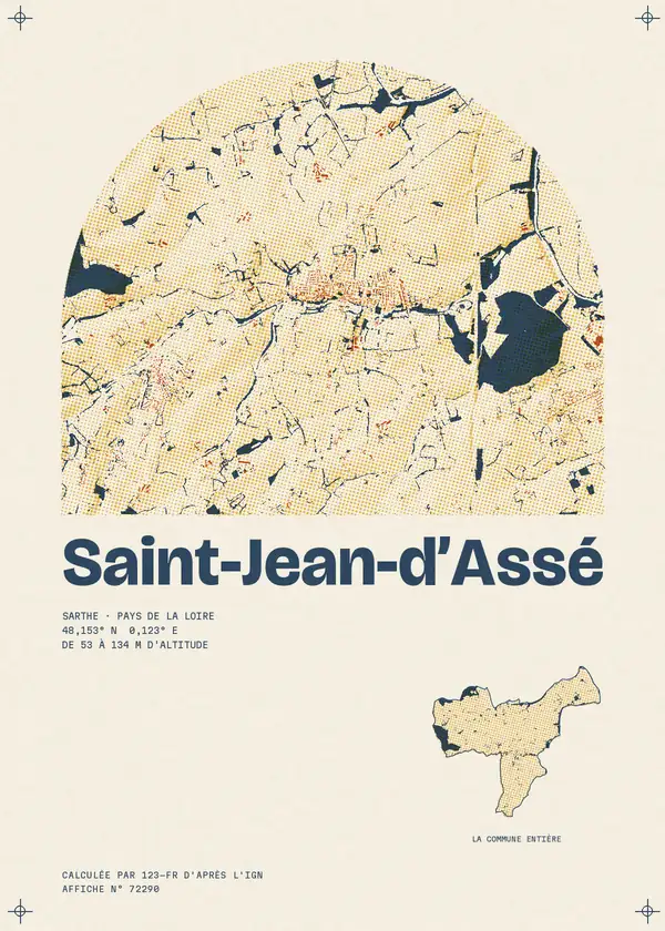 Affiche de Saint-Jean-d'Assé, calculée par 123-fr d'après l'IGN