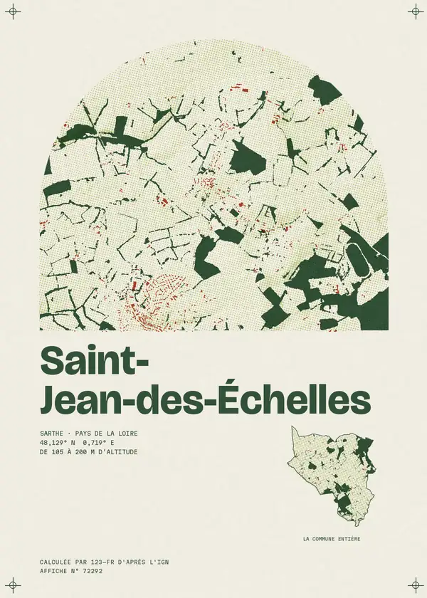 Affiche de Saint-Jean-des-Échelles, calculée par 123-fr d'après l'IGN