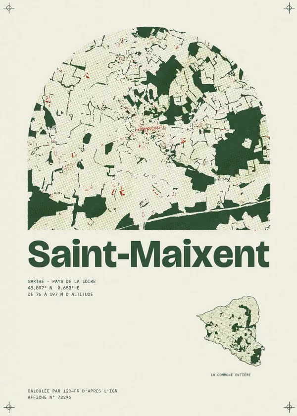 Affiche de Saint-Maixent, calculée par 123-fr d'après l'IGN