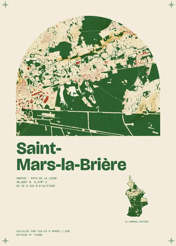 Affiche de Saint-Mars-la-Brière, calculée par 123-fr d'après l'IGN