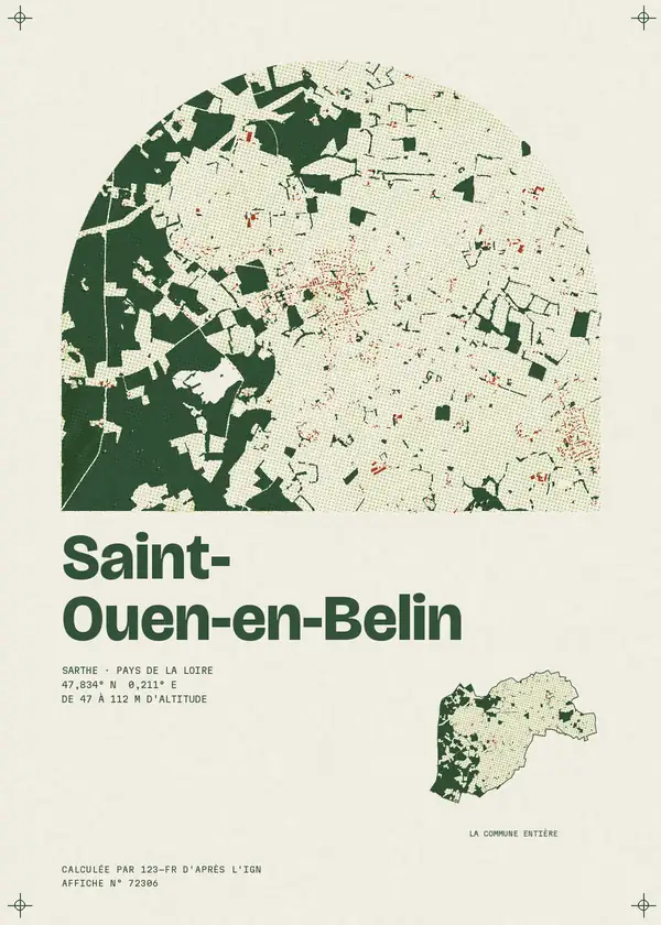 Affiche de Saint-Ouen-en-Belin, calculée par 123-fr d'après l'IGN