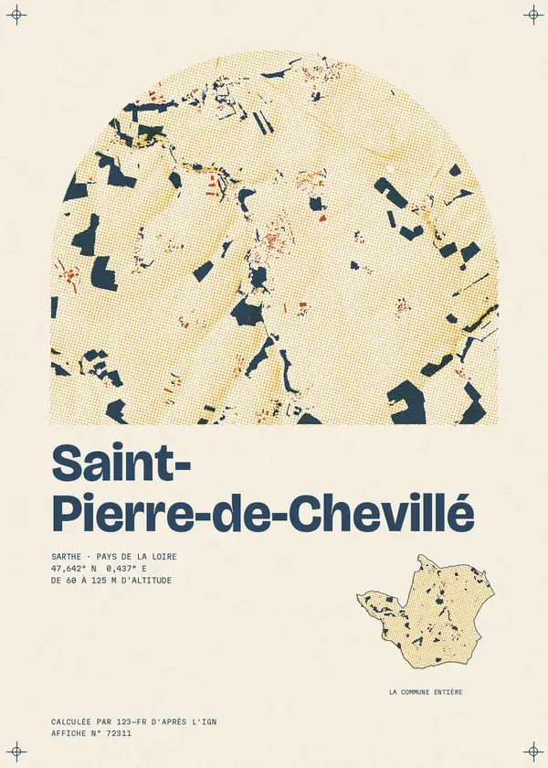 Affiche de Saint-Pierre-de-Chevillé, calculée par 123-fr d'après l'IGN