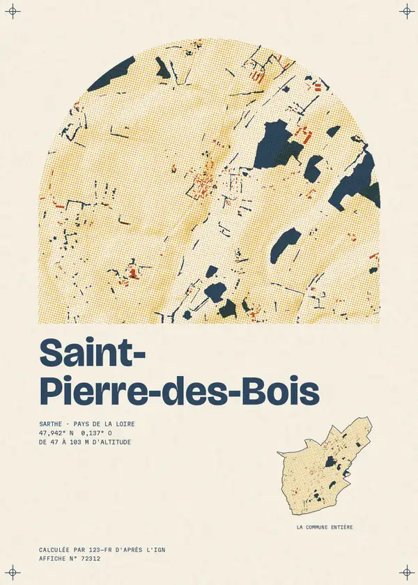 Affiche de Saint-Pierre-des-Bois, calculée par 123-fr d'après l'IGN